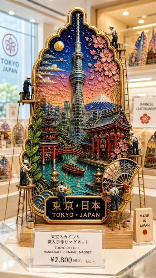 景泰蓝收藏级城市地标冰箱贴