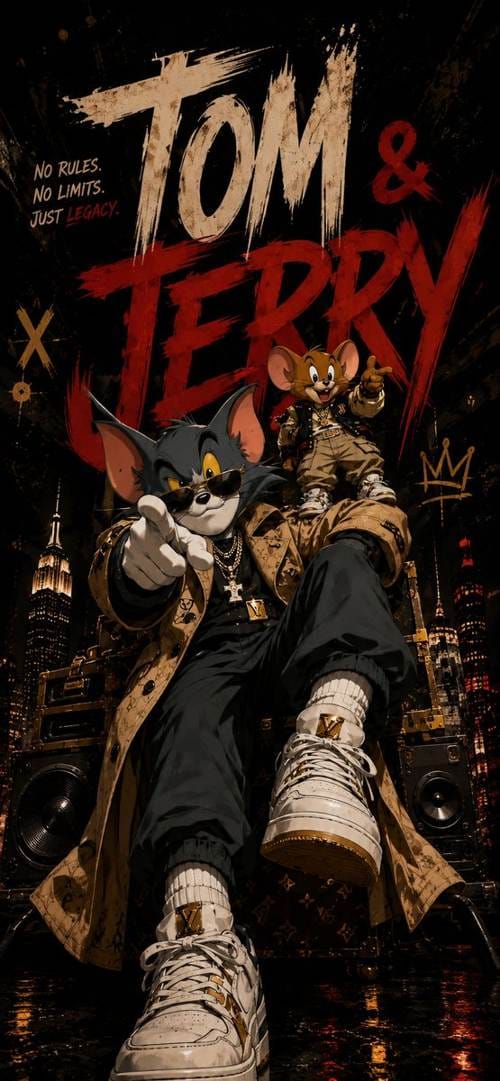 卡通角色街头潮奢杂志封面设计