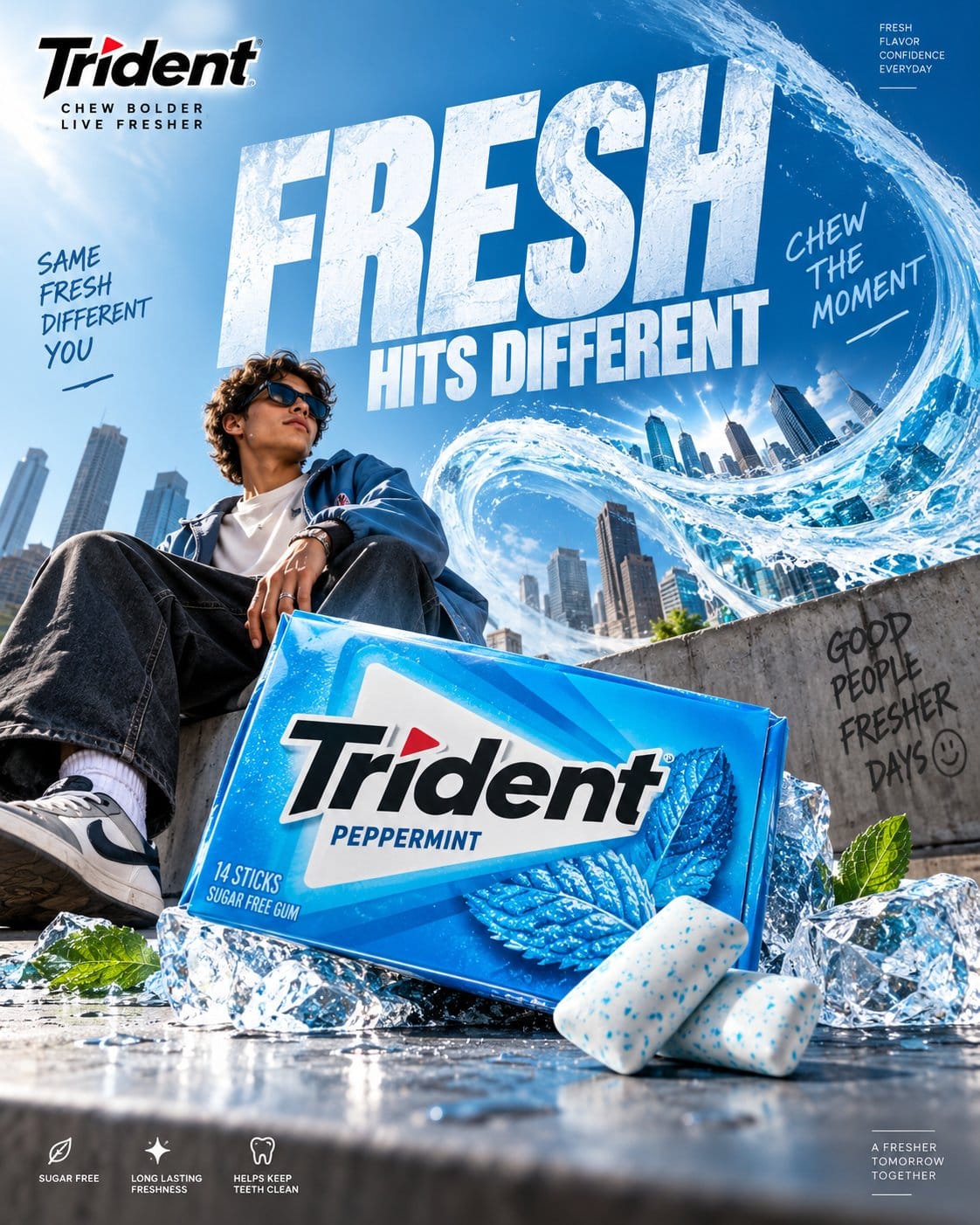 Trident 广告海报概念