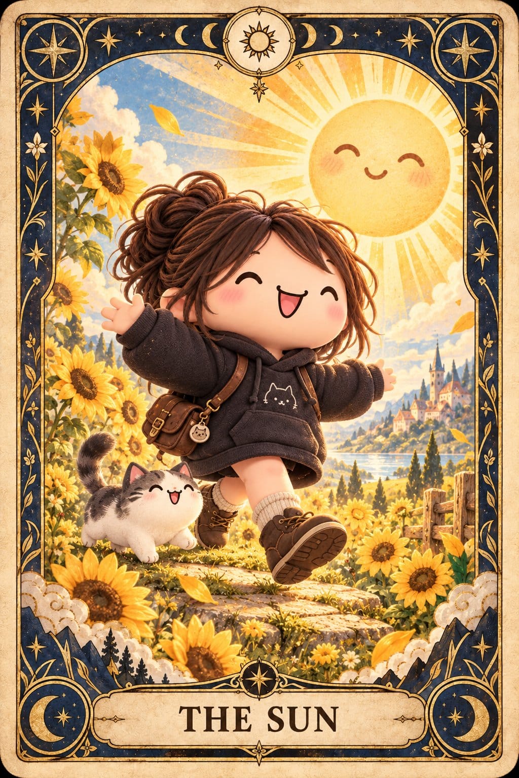 Chibi The Sun Tarot Card
