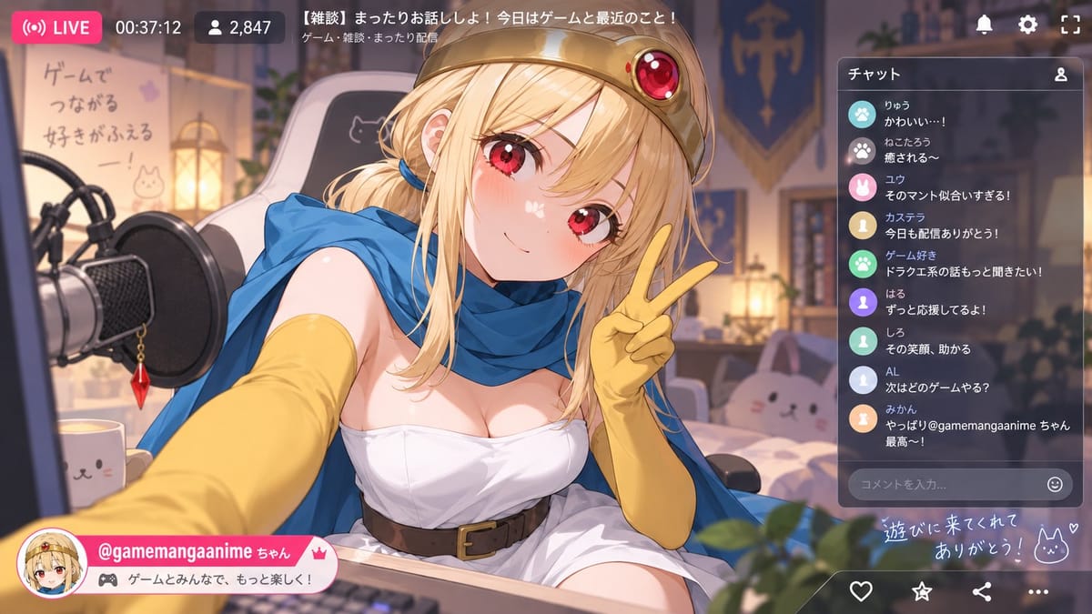 Anime VTuber Livestream Screenshot