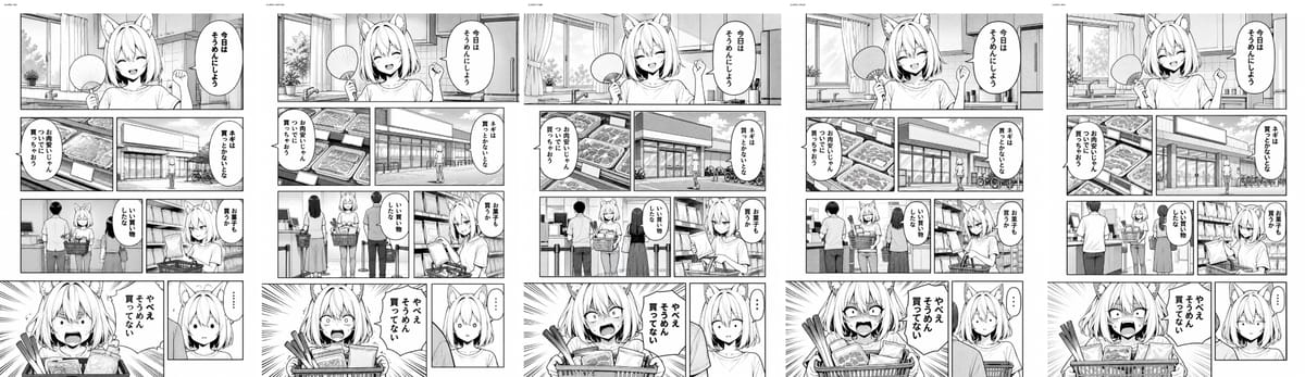 五页漫画质量对比图