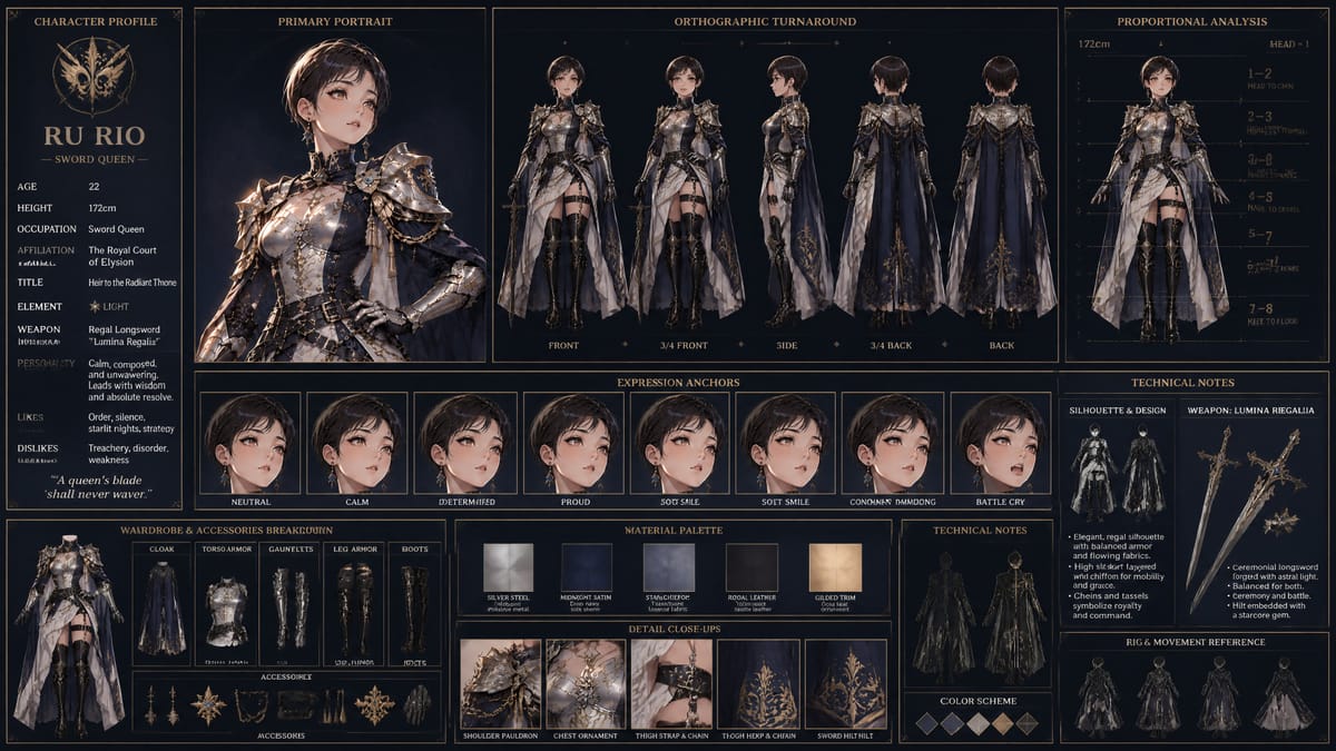 动漫角色设计表：剑之女王