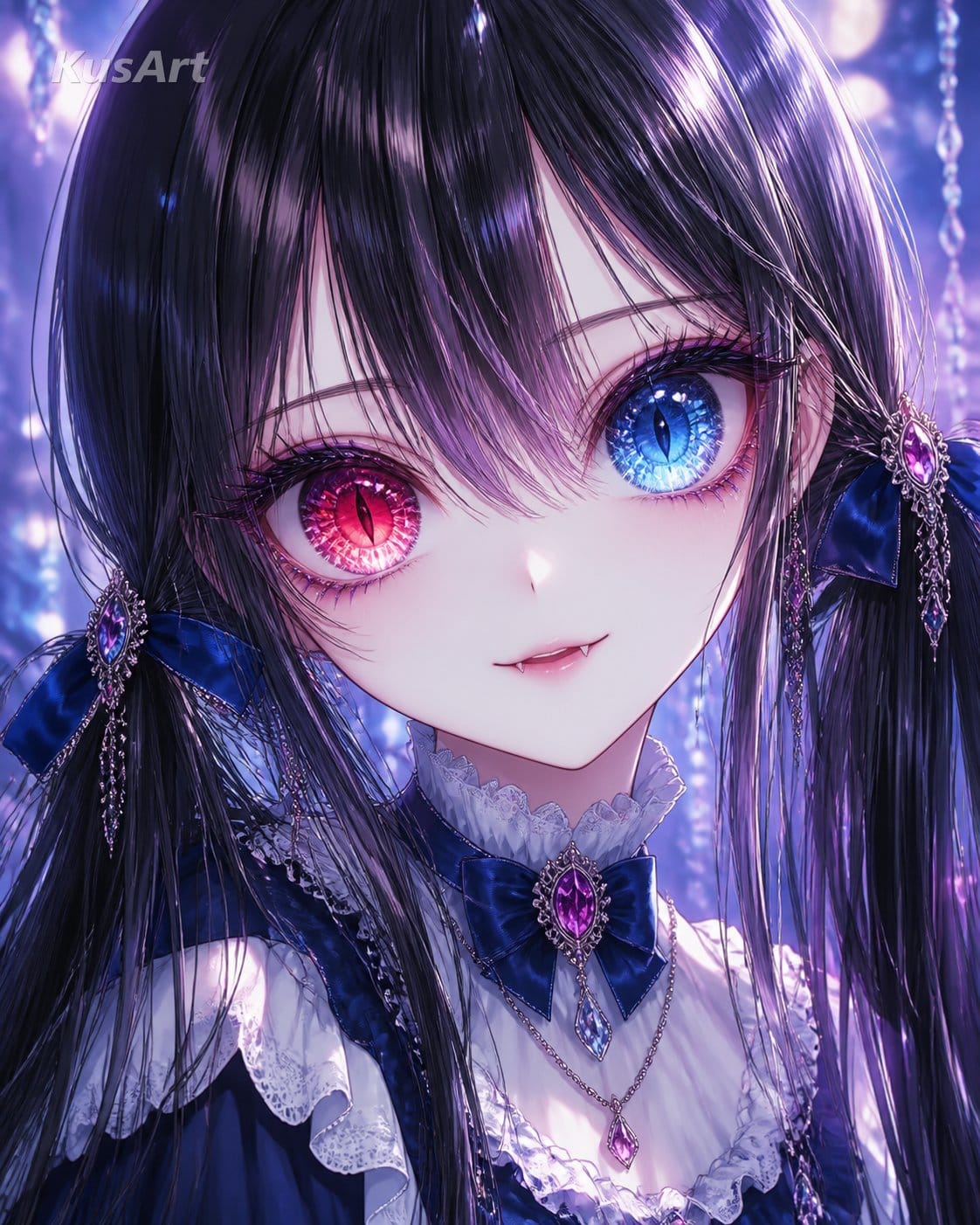 异色瞳动漫少女肖像