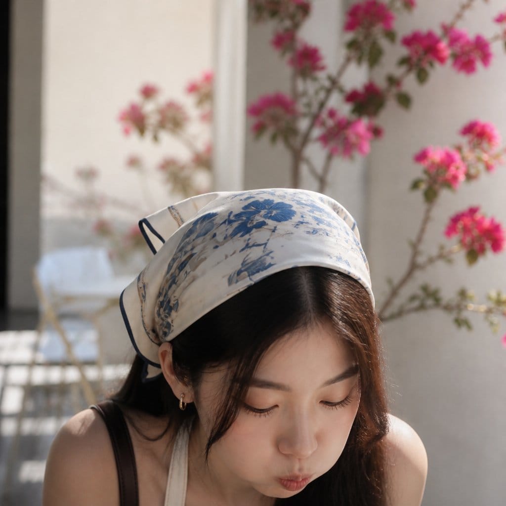丝巾静谧人像