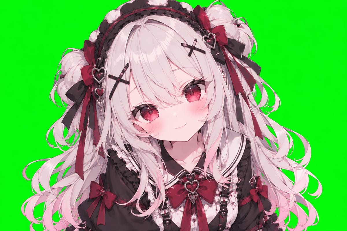 绿幕上的动漫少女