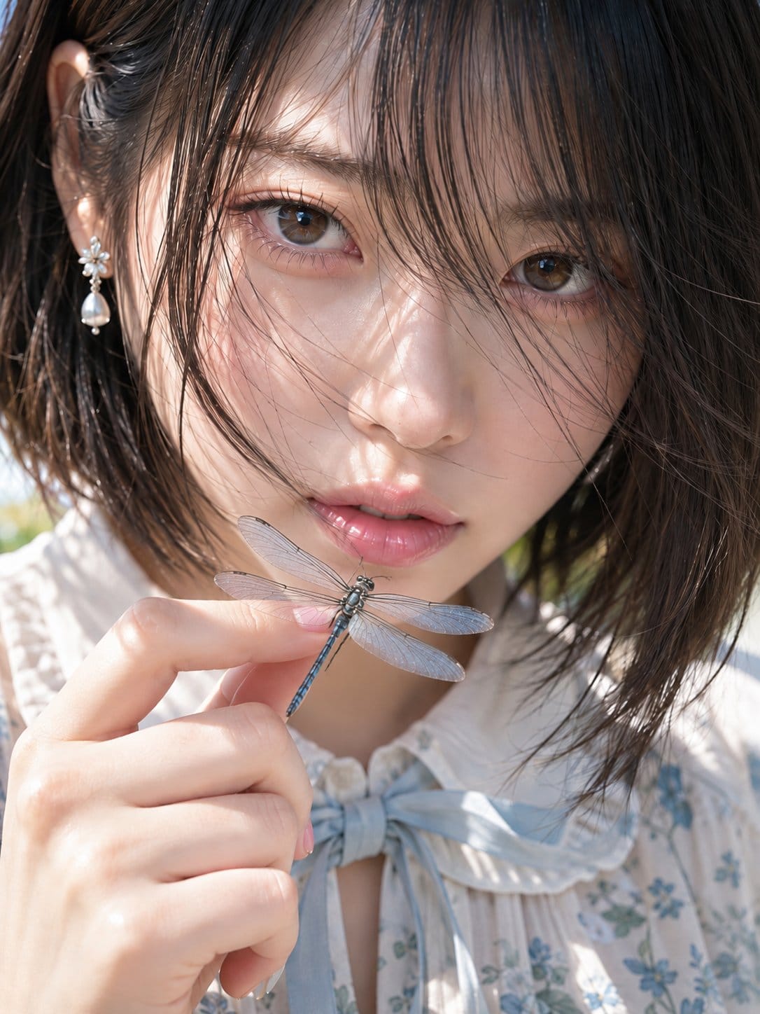 GPT Image 2 湿发蜻蜓人像提示词