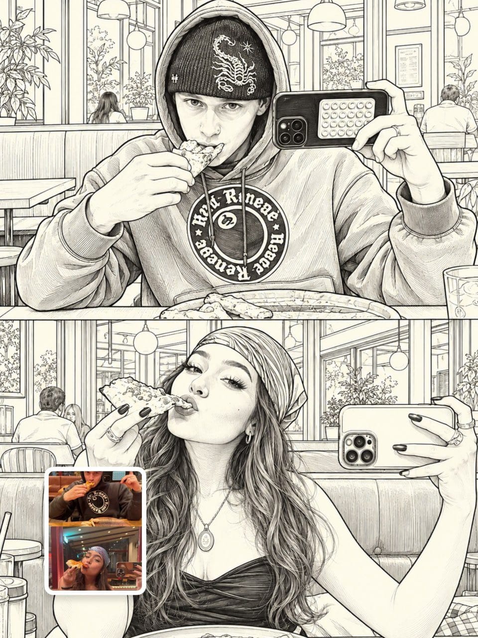 极简时尚线条艺术插画