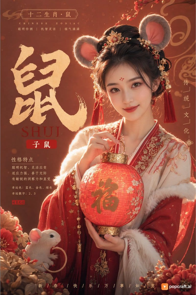 Chinese Zodiac Rat Personified Poster