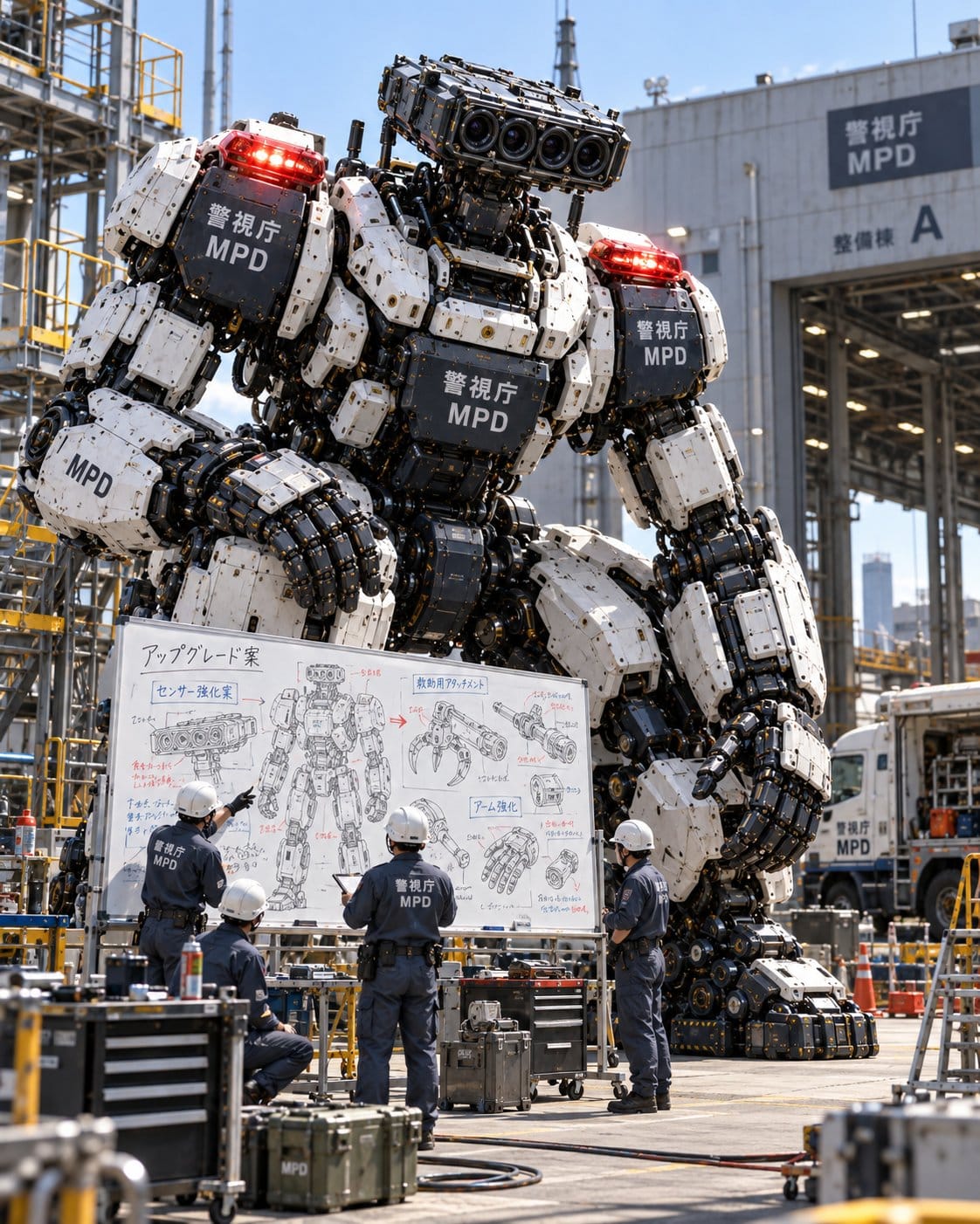Giant Police Robot Maintenance Review