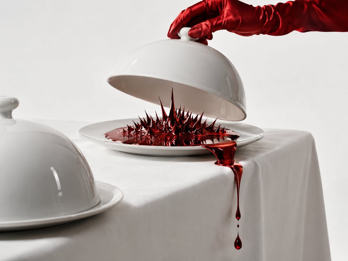 Uncanny Red Liquid Still Life
