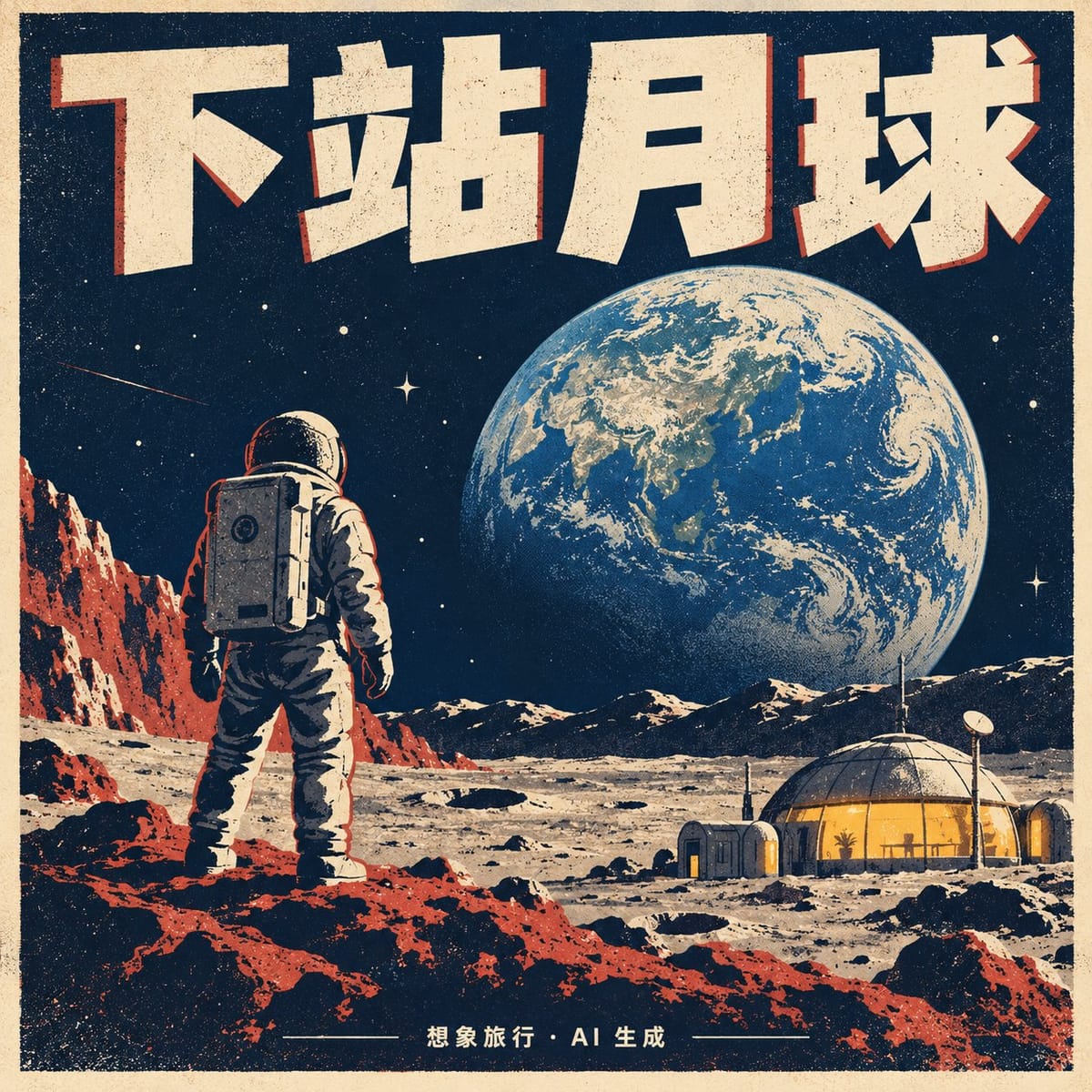 Retro Sci-Fi Moon Travel Poster Prompt for GPT Image 2