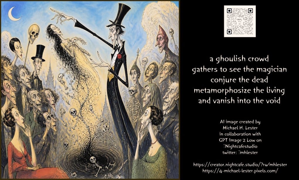 Ghoulish Crowd Haiku Art