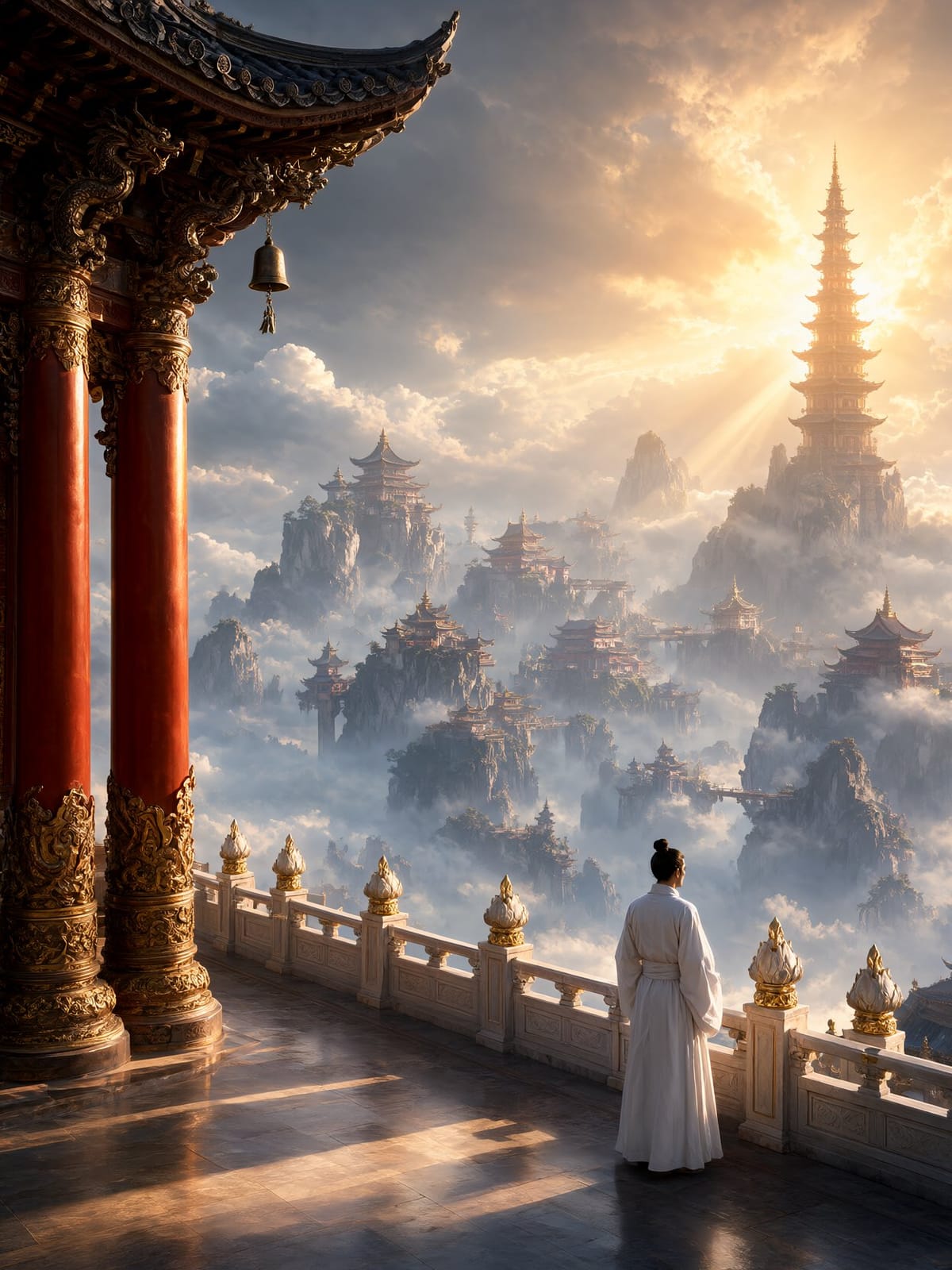 Immortal Palace Above Sea of Clouds
