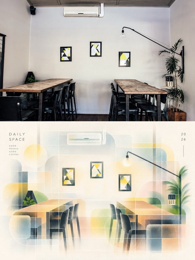 Minimalist Editorial Café Poster from Photo