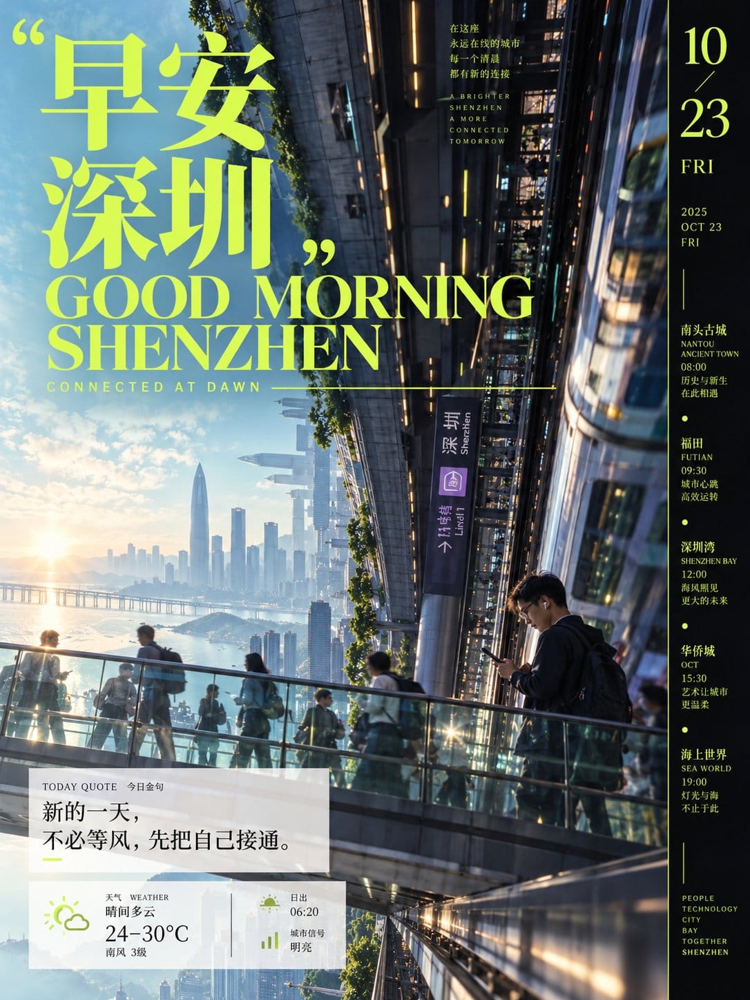 Good Morning Shenzhen Daily City Poster
