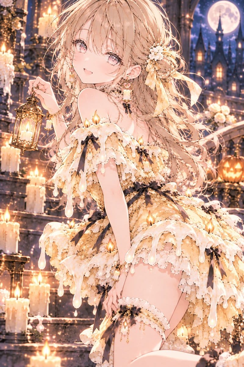 蜂蜜蜡烛裙万圣节女孩