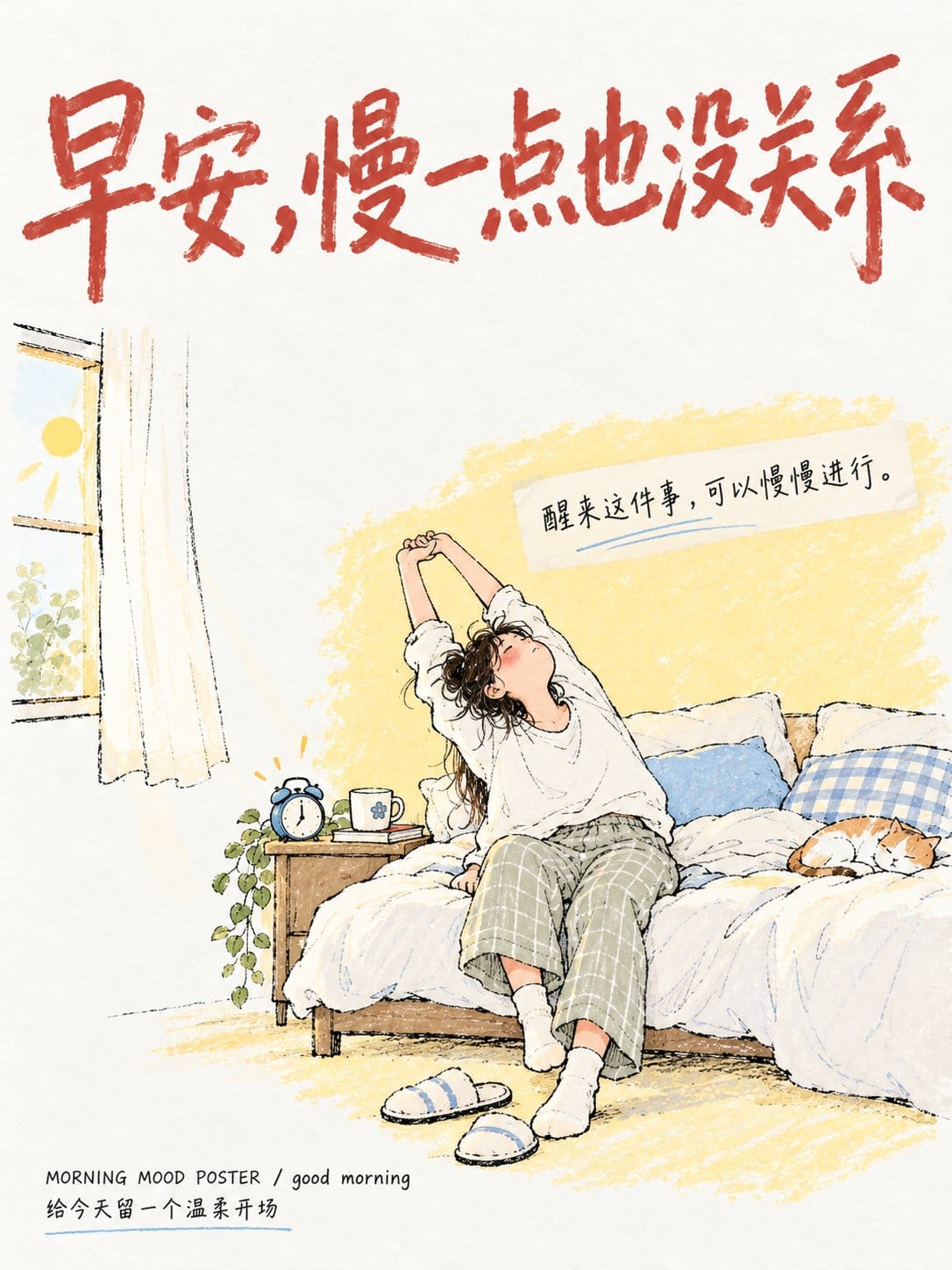 温馨晨间插画