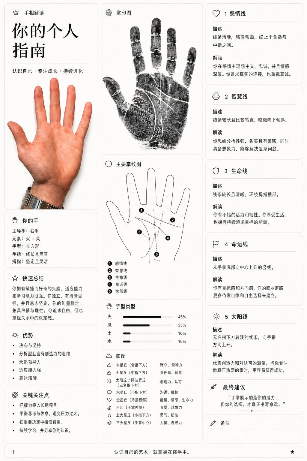 个性化手相指南信息图