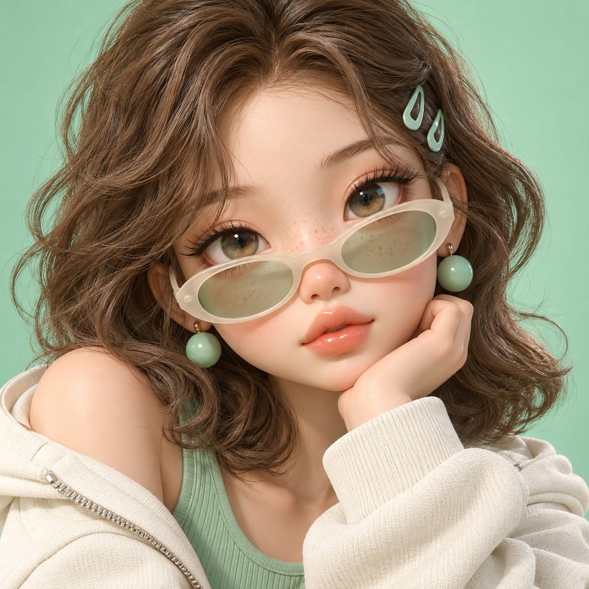 3D 设计师玩具女孩肖像