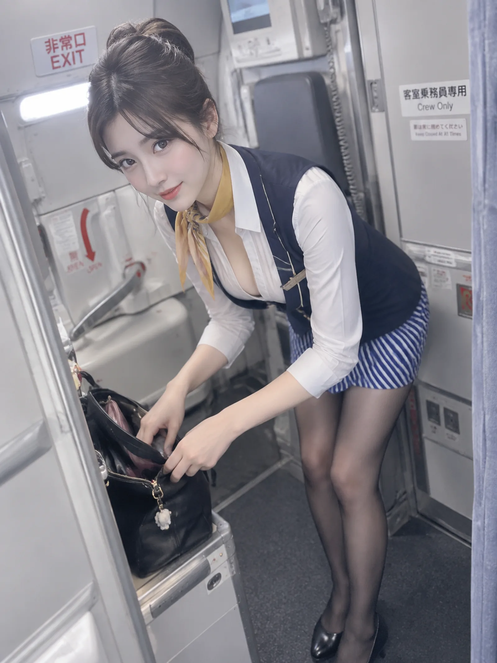 📱 Japanese-style candid airline snapsho