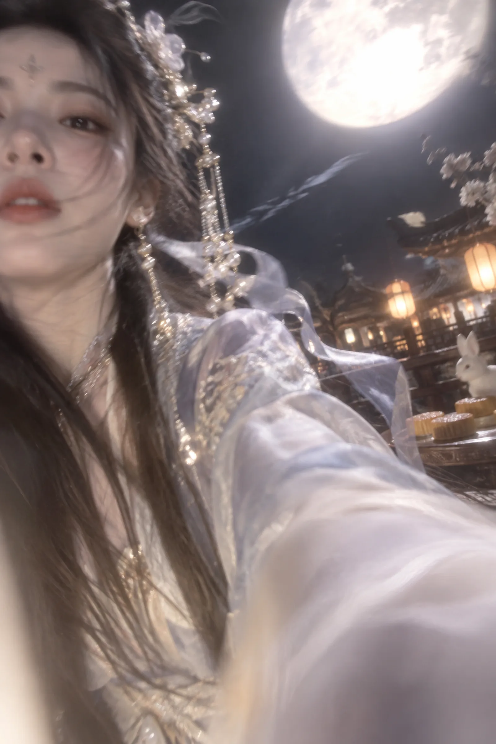 嫦娥 × iPhone前置误触 × 曝光错误 ×虚焦拖影× 中秋节 × 裁切