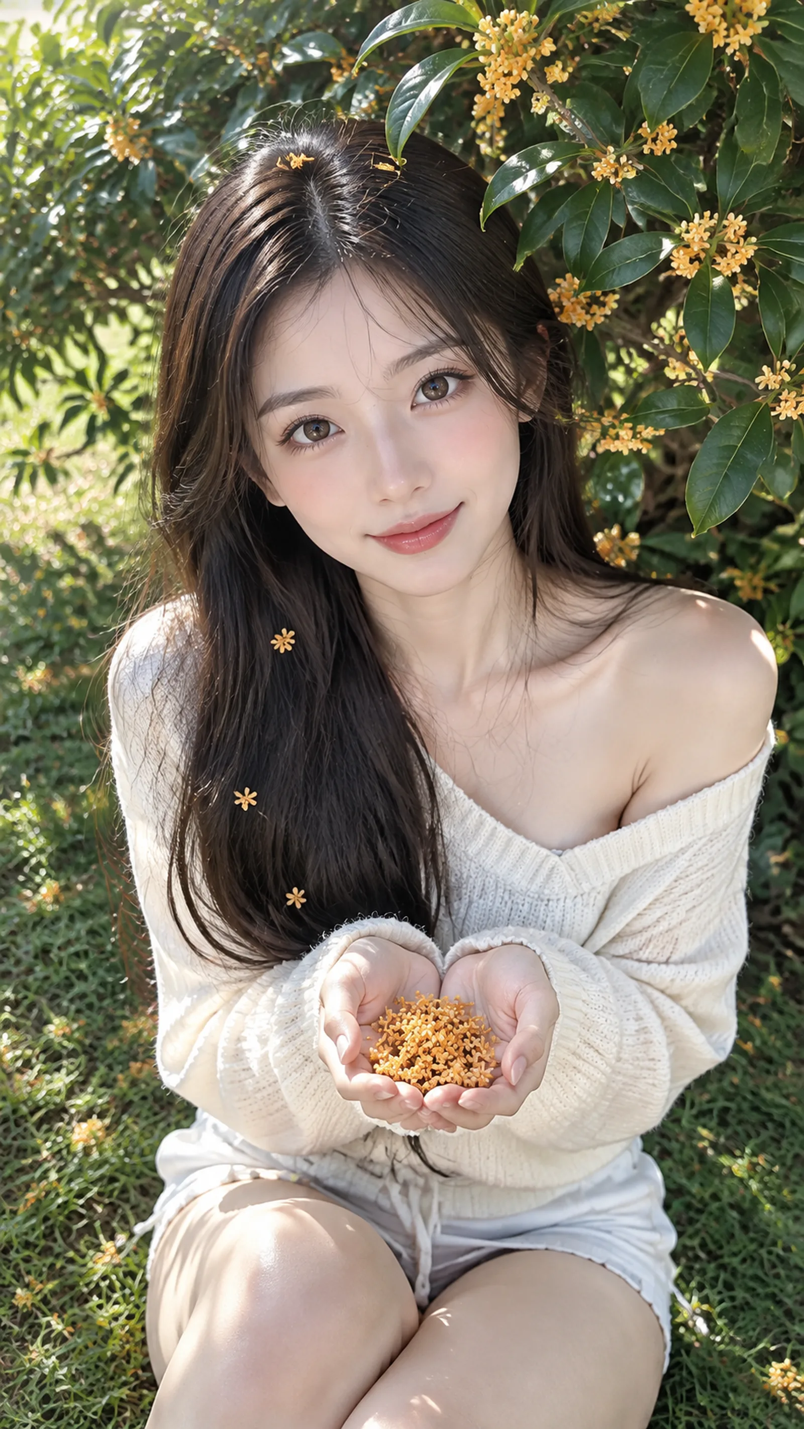 超写实真人摄影，明确成年23–27岁东亚女性，精致自然鹅蛋脸，清澈深棕杏眼，真实
