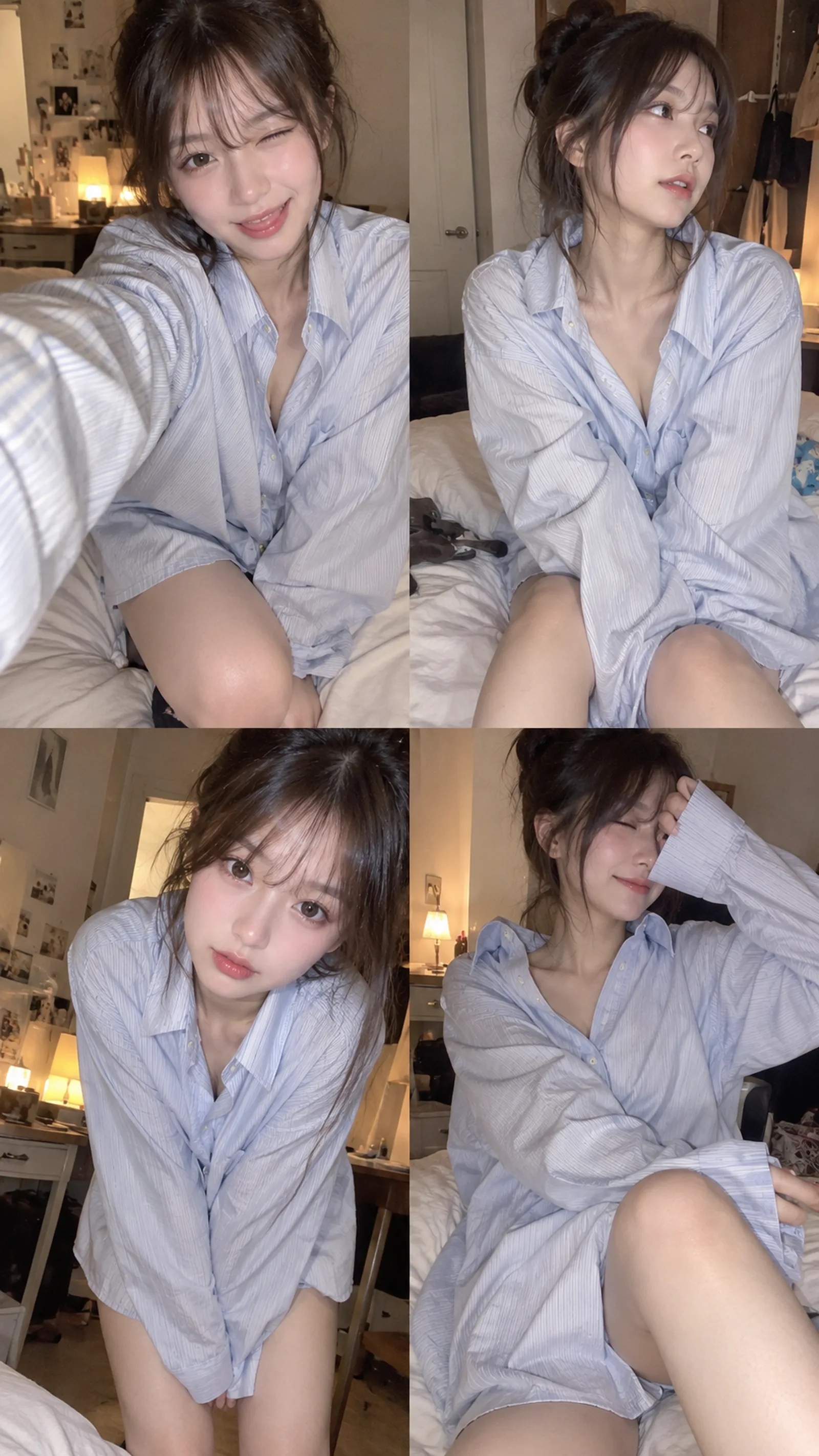 Oversized 男款衬衫 × 慵懒少女感 × iPhone 失败4连拍