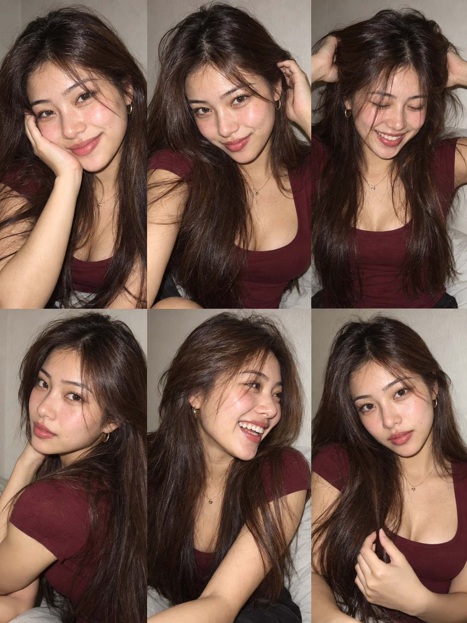 Create an ultra-realistic 6-photo portra